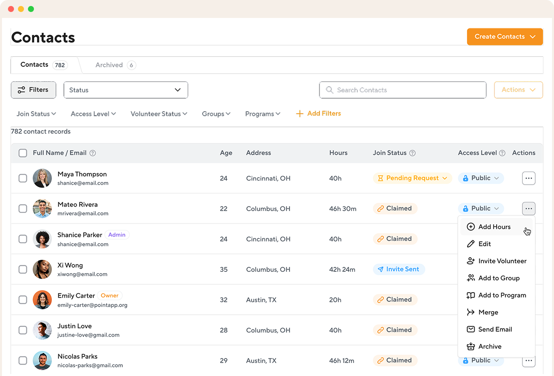 Manage screenshot